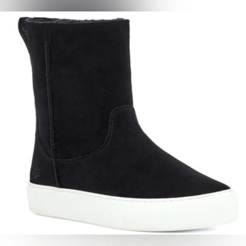UGG Declan Sneaker Black Suede Winter Boots Size 6 NWOT MSRP $120